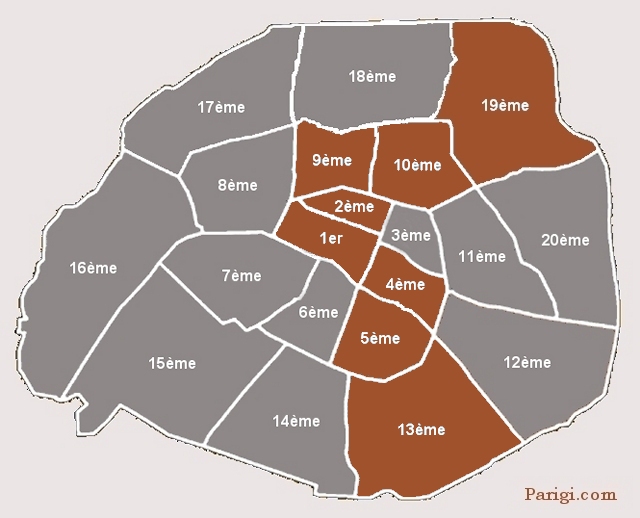 Arrondissement Métro Parigi Linea 7